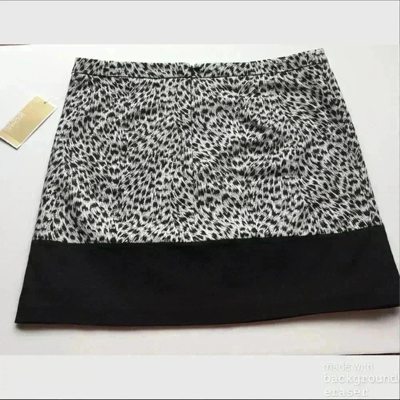 NEW MICHAEL KORS Black & White Leopard Print Skirt - Picture 4 of 8